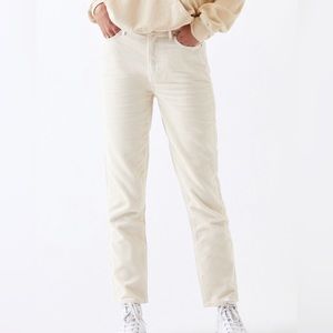 Pacsun Cream Corduroy Mom Jeans Size 24